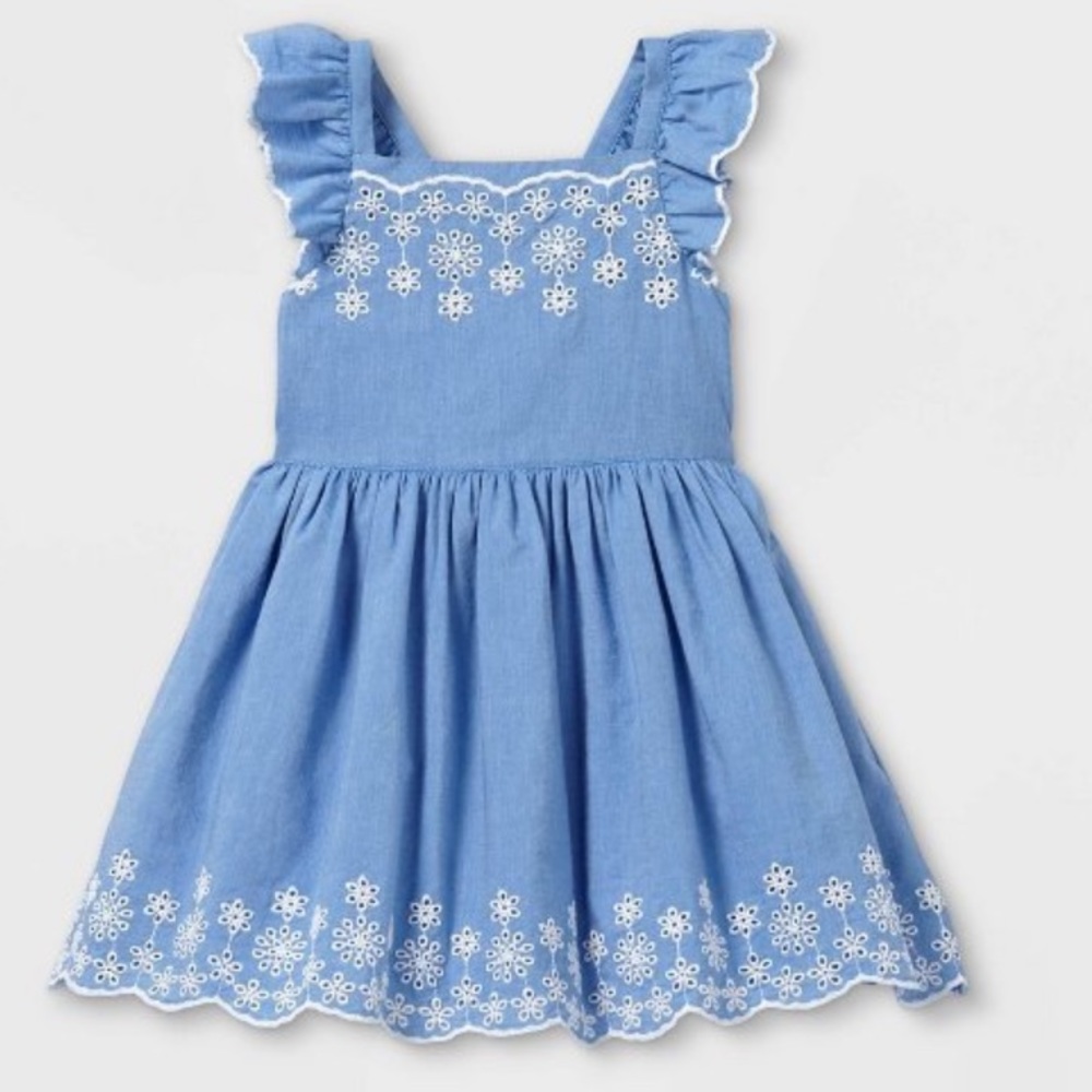 Cat and Jack embroidered flutter sleeve dress